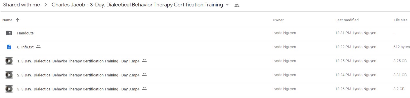 Charles Jacob - 3-Day: Dialectical Behavior Therapy Certification Training